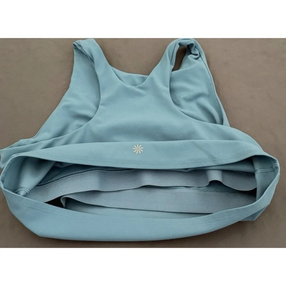 Athleta Racerback Crop Tank Top Womens Size Large Blue Athletic Workout‎ Lined